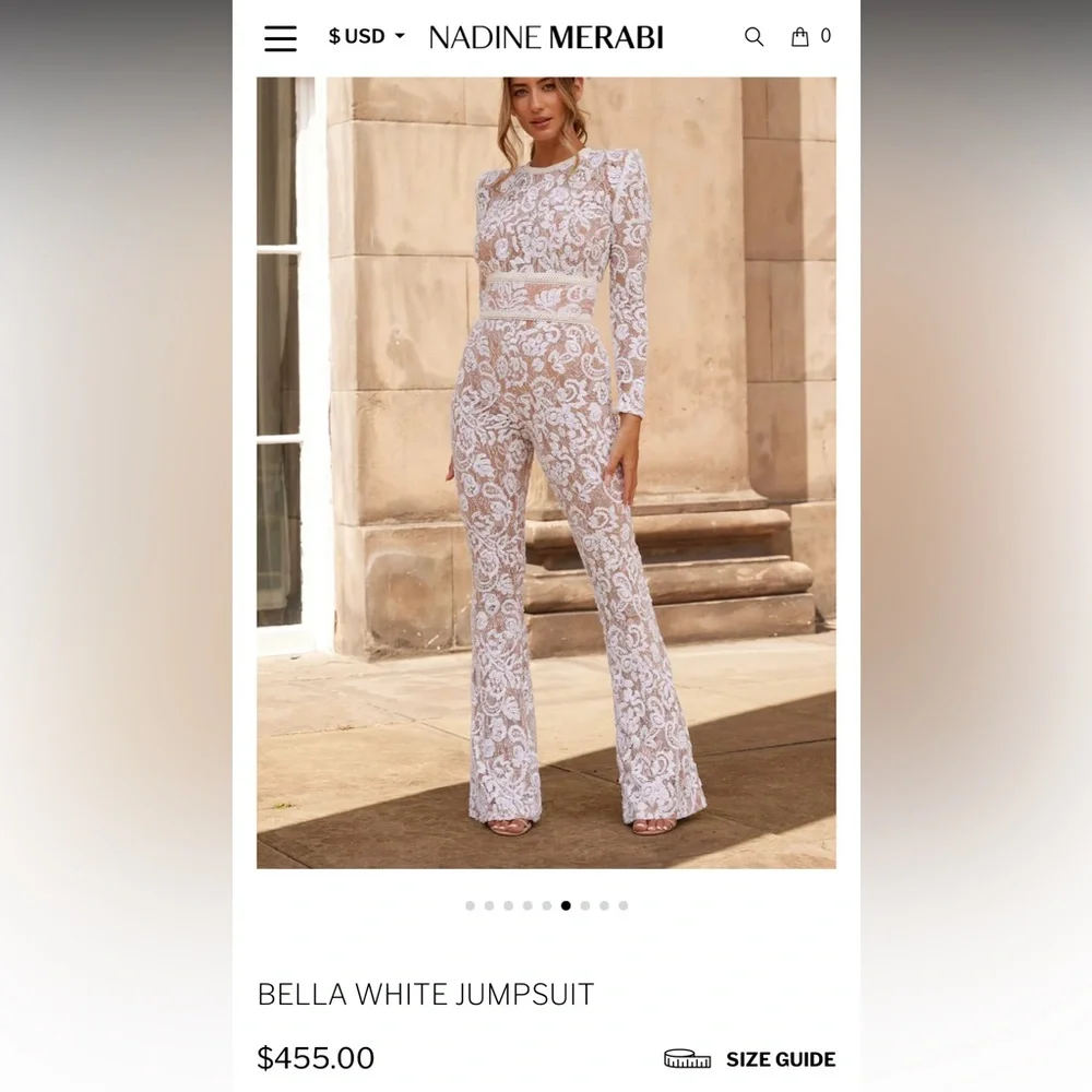 Nadine Merabi white jumpsuit - Picture 2 of 15